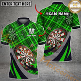 Maxcorners Darts Caro Pattern Xmas Style Flame Customized Name, Team Name 3D Polo Shirt