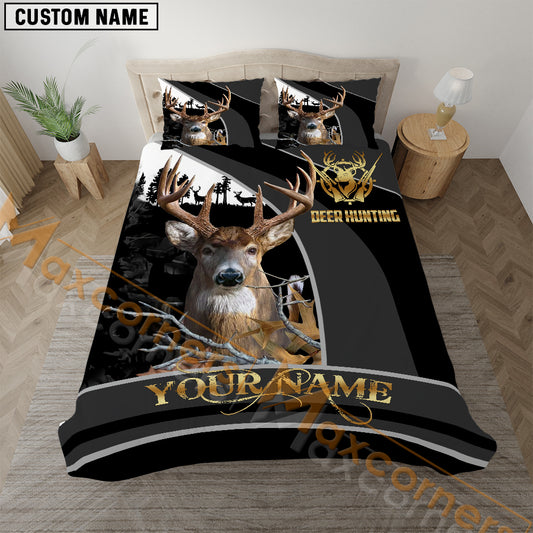 Maxcorners Deer Hunting Forest Classic Bedding Set 3D Print Custom Name