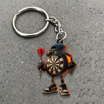 Maxcorners Darts Street Style Dartboard Dude 3D Keychain