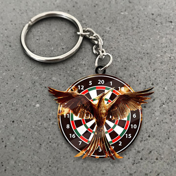 Maxcorners Darts Golden Phoenix Dartboard 3D Keychain