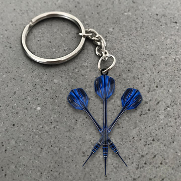 Maxcorners Darts Crossed Blue Darts 3D Keychain