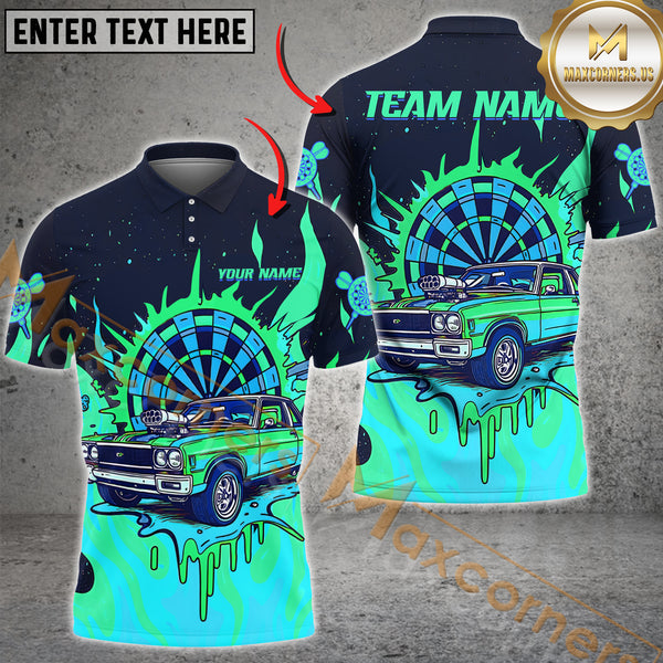 Maxcorners Hot Rod Darts Inferno Multicolor Personalized Name, Team Name 3D Shirt