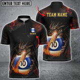 Maxcorners Dragon Fire Flame Billiards All Over Print Personalized Name And Team Name 3D Polo