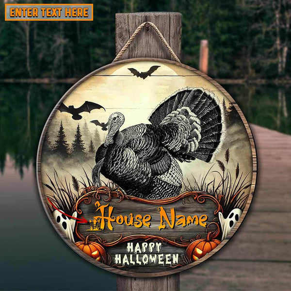 Maxcorners Turkey Hunting Customized House Name Halloween Wooden Sign