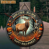 Maxcorners Elk Hunting Customized House Name Halloween Wooden Sign