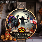 Maxcorners Haunted Hunting Turkey Customized House Name Halloween Wooden Sign