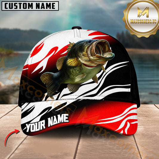 Maxcorners Bass Fishing For Team Customized Name 3D Cap