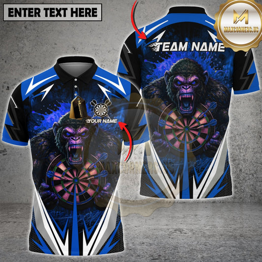 Maxcorners Darts Furious Gorilla Dartboard Multicolor Customized Name, Team Name 3D Shirts