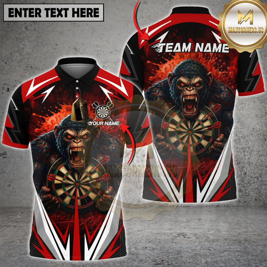 Maxcorners Darts Furious Gorilla Dartboard Multicolor Customized Name, Team Name 3D Shirts