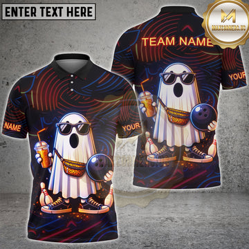 Maxcorners Funny Ghost Bowling Lover Personalized Name, Team Name 3D Shirt