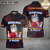 Maxcorners Bowling Funny Unicorn Strike Humor Neon Art Personalized Name, Team Name 3D Shirt For Women