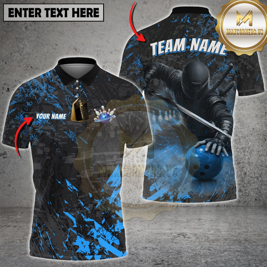 Maxcorners Bowling Shadow Ninja Bowling Ball Multicolor Customized Name, Team Name 3D Shirts