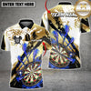Maxcorners Darts Dartboard Gold Splash Multicolor Customized Name, Team Name 3D Shirt
