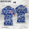 Maxcorners Customized Name Skull And Flower Pattern Golf Multicolor Option Custom 3D Polo Shirt
