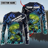 Maxcorners Mahi-Mahi Fishing Sun Protection Blue Water Sport Jersey Personalized Name,Team Name Long Sleeve Shirt