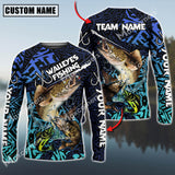 Maxcorners Walleyes Fishing Sun Protection Blue Water Sport Jersey Personalized Name, Team Name Long Sleeve Shirt