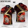 Maxcorners Darts Fire Flame Mutilcolor Options Personalized Name, Team Name 3D Polo Shirt