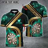 Maxcorners Darts Fire Flame Mutilcolor Options Personalized Name, Team Name 3D Polo Shirt