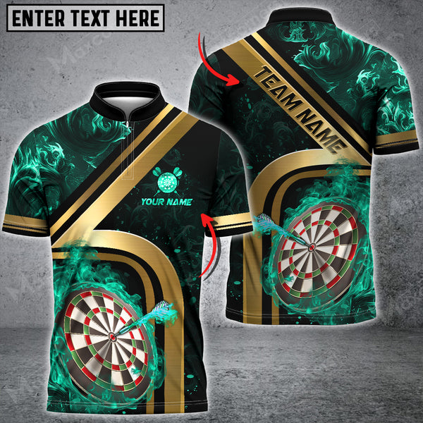 Maxcorners Darts Fire Flame Mutilcolor Options Personalized Name, Team Name 3D Polo Shirt