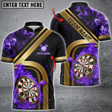 Maxcorners Darts Fire Flame Mutilcolor Options Personalized Name, Team Name 3D Polo Shirt