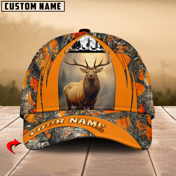 Maxcorners Hunting Camouflage Multioption Personalized Name 3D Cap (Deer, Moose, Elk, Boar, Bear)