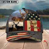 Maxcorners Deer Hunting Leather Personalized Name 3D Cap (2 Colors)