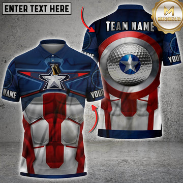 Maxcorners Golf Captain Shield Ball Design Personalized Name 3D Unisex Shirt