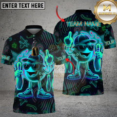 Maxcorners Bowling Neon Flame Character Multicolor Customized Name Team Name 3D Shirts