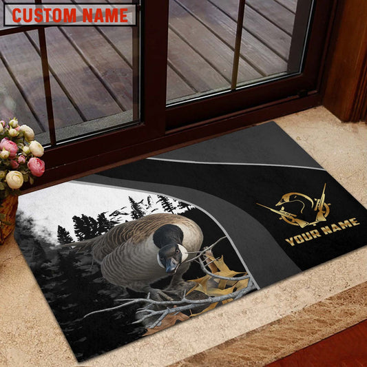 Maxcorners Goose Hunting Forest Classic Personalized Name 3D Doormat