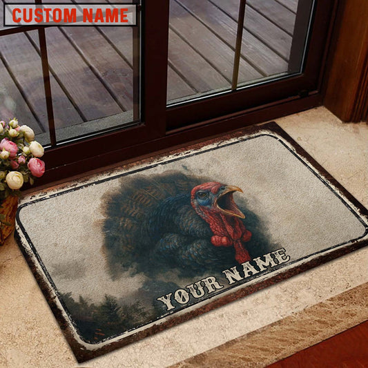 Maxcorners Wilderness Turkey Hunter Series Personalized Name 3D Doormat