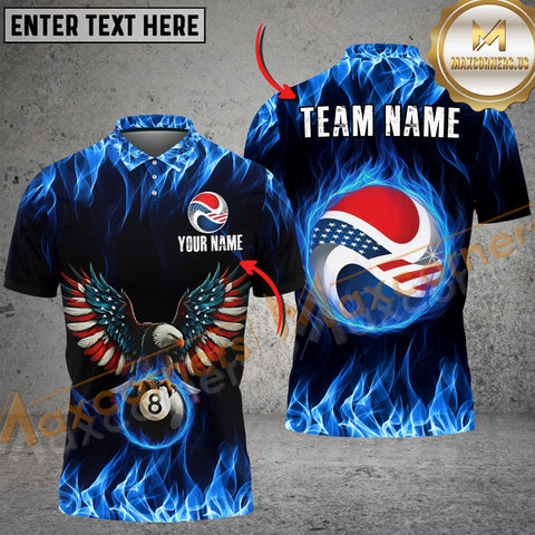Maxcorners Yin Yang Billiard Fire Multicolor Customized Name, Team Name 3D Shirts For Kelly