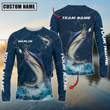 Maxcorners Marlin Fishing Tournament Sun Protection Personalized Name, Team Name Long Sleeve Shirt