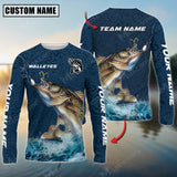 Maxcorners Walleyes Fishing Tournament Sun Protection Personalized Name, Team Name Long Sleeve Shirt