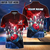 Maxcorners Bowling & Pins Light Crash Multicolor Option Customized Name, Team Name 3D Polo Shirt 03