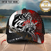 Maxcorners Fshing Ocean Predator Splash Red Black Honeycomb Design Customized Name 3D Cap (6 Breeds)