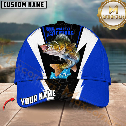 Maxcorners Walleye Fishing Sport Lightning Pattern Design Customized Name 3D Cap