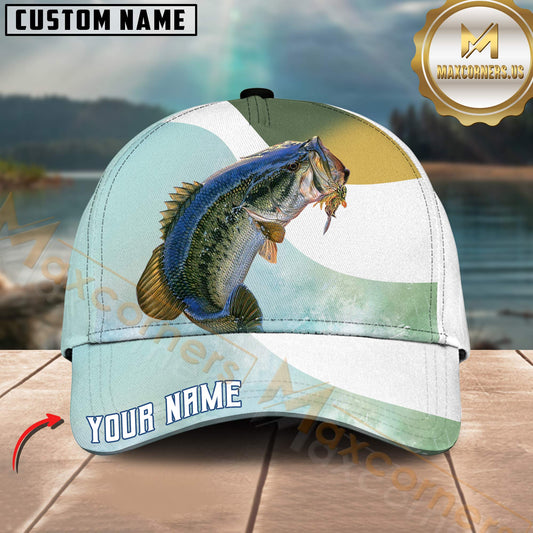 Maxcorners Bass Fishing Lure Strike Minimalist Style Design Customized Name 3D Cap