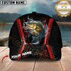 Maxcorners Fishing Jumping Splash Action Red Black Tech Design Customized Name 3D Cap (6 Breeds)