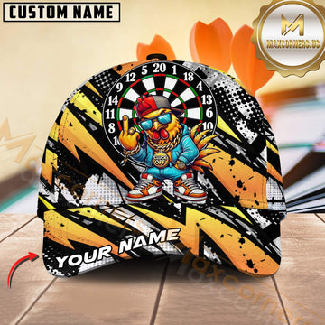 Maxcorners Darts Street Style Chicken Graffiti Personalized Name 3D Cap