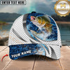 Maxcorners Fishing Silver Scale Pattern Realistic Jumping Fish Water Splash Personalized 3D Cap (11 Breeds)