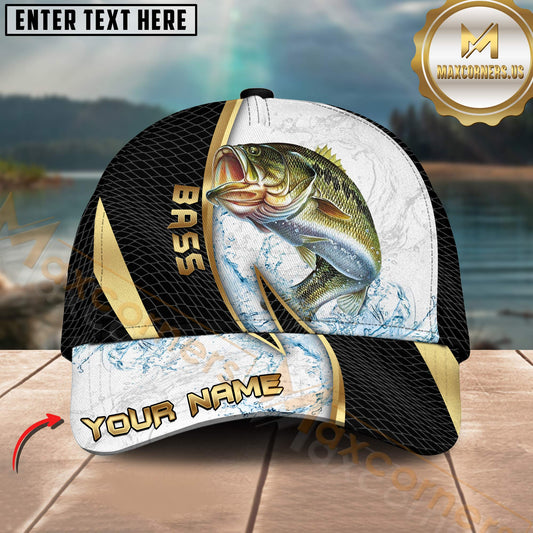 Maxcorners Fishing Gold Black Dynamic Jump Personalized 3D Cap (11 Breeds)
