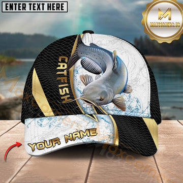 Maxcorners Fishing Gold Black Dynamic Jump Personalized 3D Cap (11 Breeds)