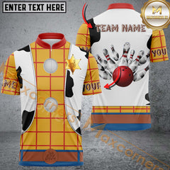 Maxcorners Bowling Cowboy Sheriff Customized Name, Team Name 3D Shirt
