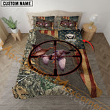 Maxcorners Custom Text Duck Hunting Brown Camo Bedding Set 3D All Over Printed