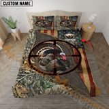 Maxcorners Custom Text Turkey Hunting Brown Camo Bedding Set 3D All Over Printed