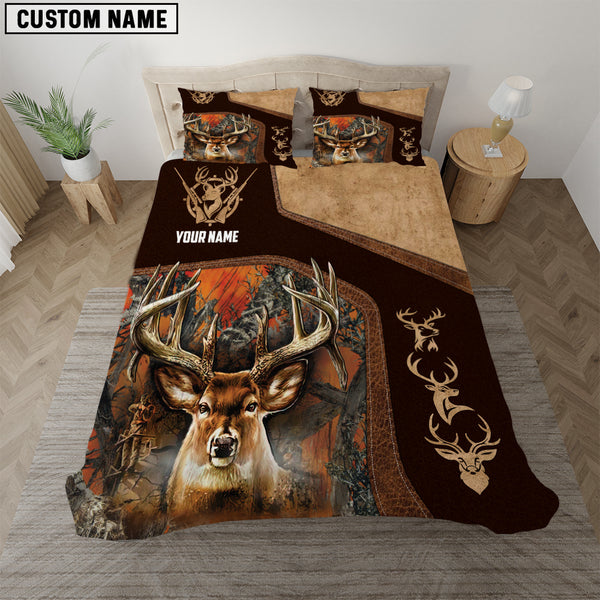 Maxcorners Custom Name Collab Artist Deer Hunting Bedding Set 3D All Over Printed