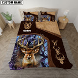 Maxcorners Custom Name Collab Artist Deer Hunting Bedding Set 3D All Over Printed