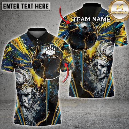 Maxcorners Bowling Zeus God Art Style Personalized Name 3D Unisex Shirt