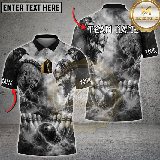 Maxcorners Bowling Viking Battle Lightning Multicolor Customized Name, Team Name 3D Shirt
