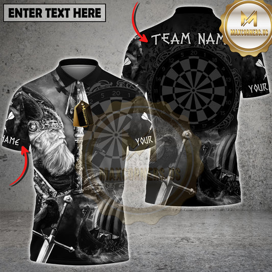 Maxcorners Viking Darts Warrior Rune Design Personalized Name 3D Unisex Shirt